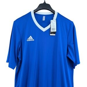 NEW Adidas Entrada 22 Soccer Jersey Mens XLT3 Short Sleeve Blue HG6283 AEROREADY